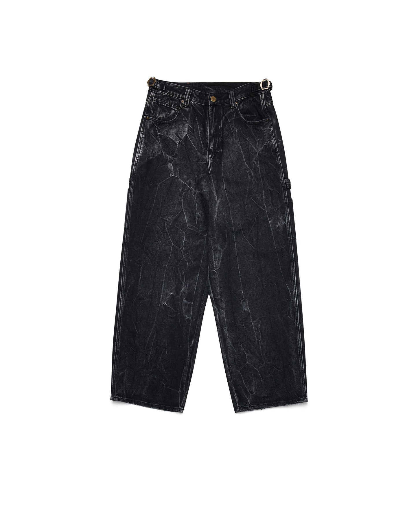 Sagyōgi Black Washed Phat Cut Denim Jeans