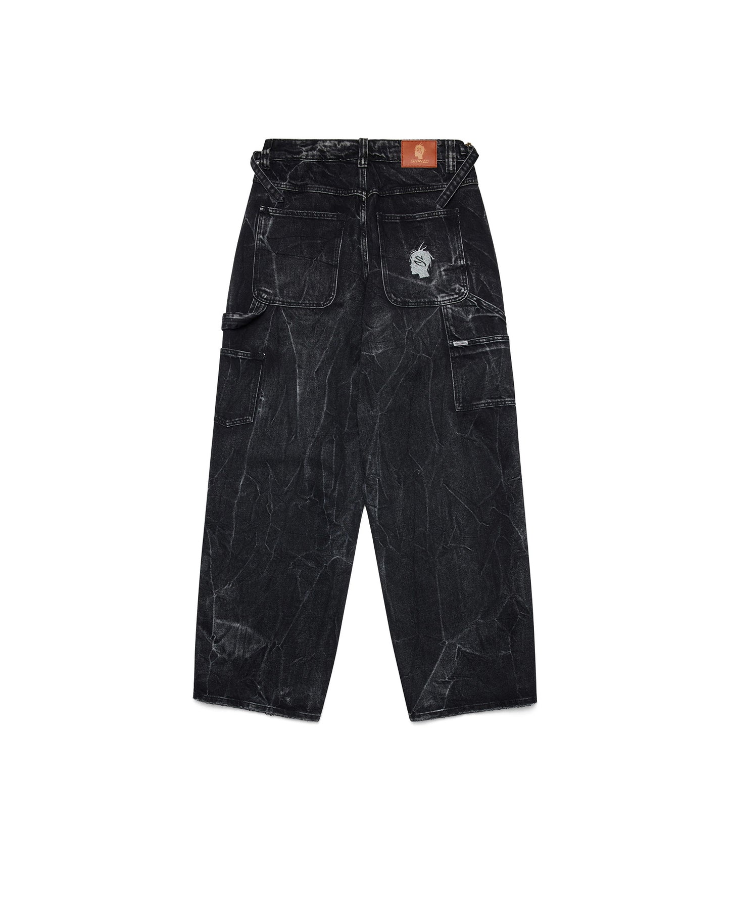 Sagyōgi Black Washed Phat Cut Denim Jeans