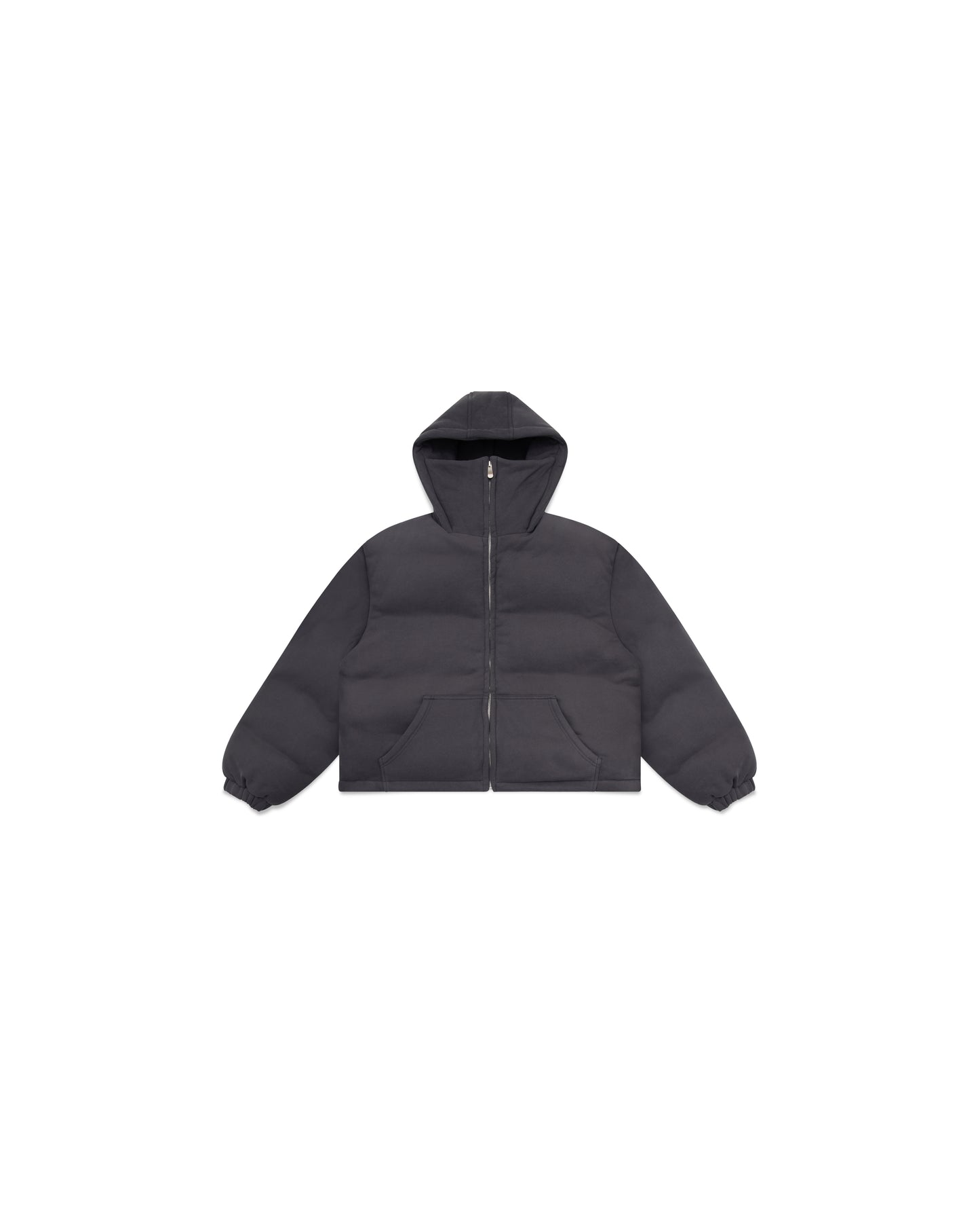 Nichijō Washed Black Cotton Heavyweight Puffer Jacket