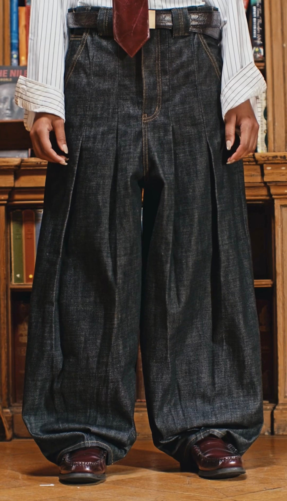 Okayama 16oz Raw Black Japanese Selvedge Balloon Denim Pants