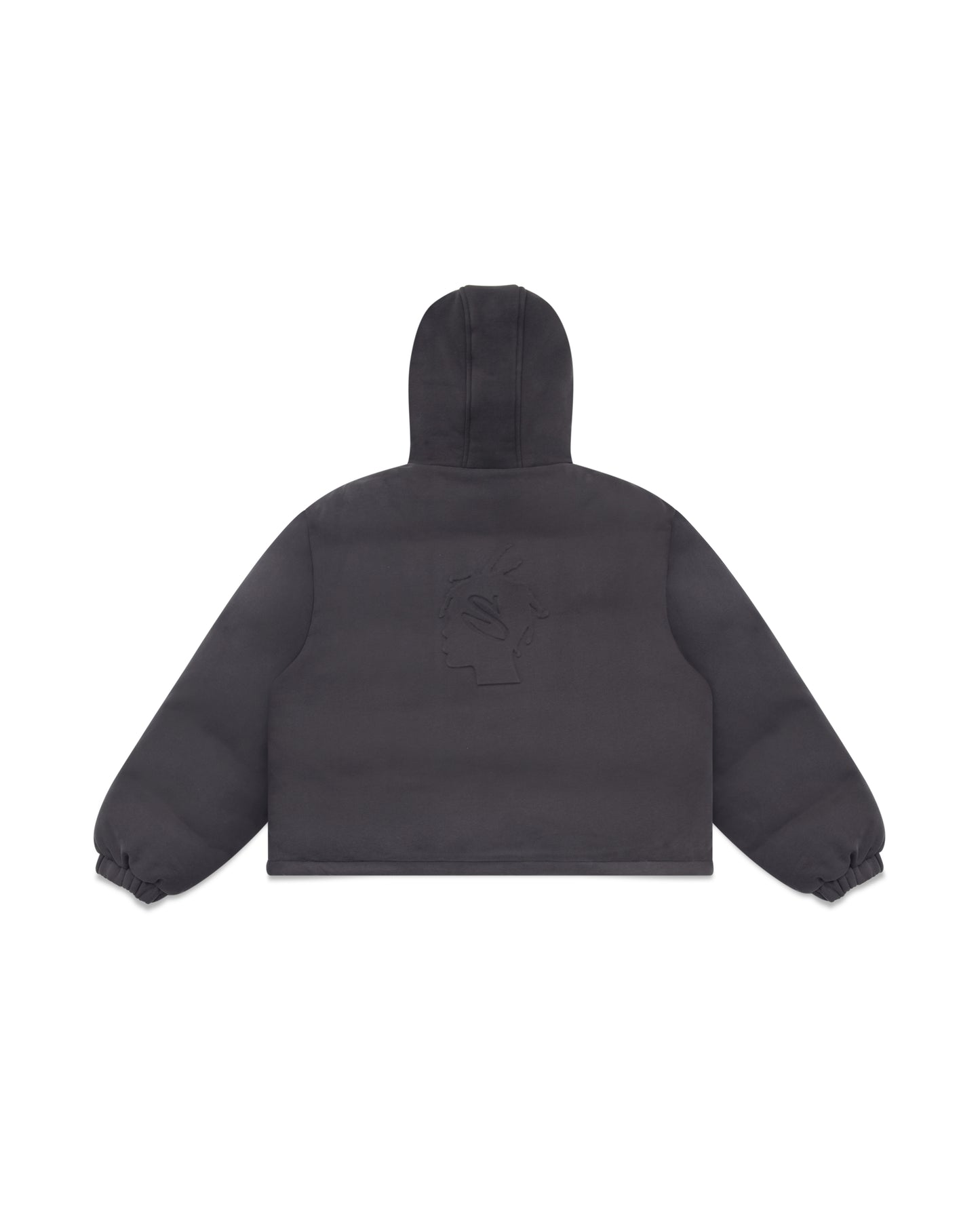 Nichijō Washed Black Cotton Heavyweight Puffer Jacket