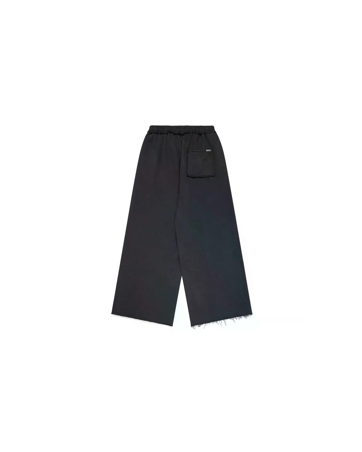 Nichijō Wide Leg Washed Black Cotton Sweatpants