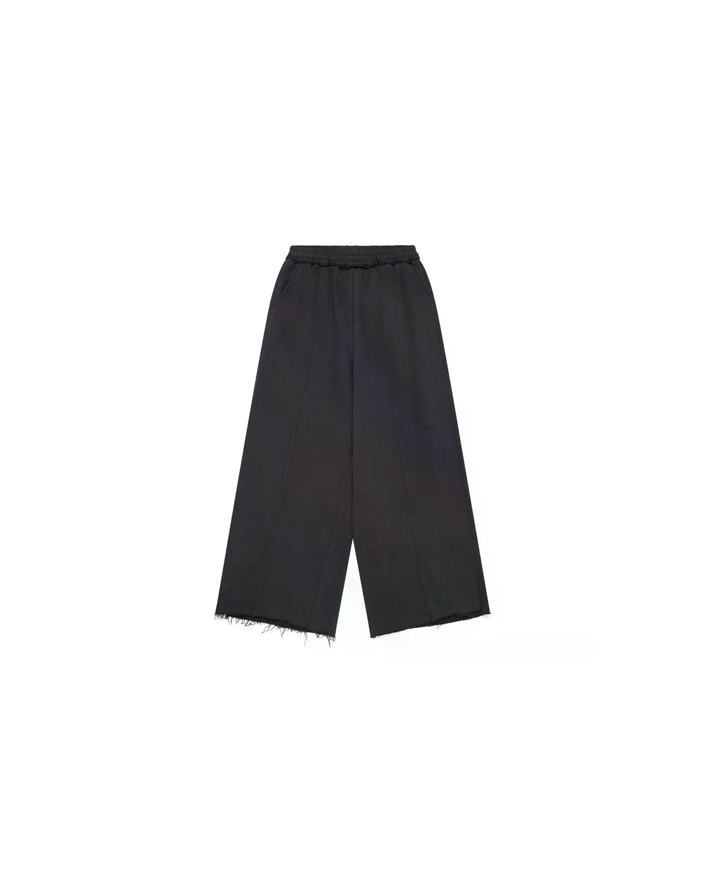 Nichijō Wide Leg Washed Black Cotton Sweatpants