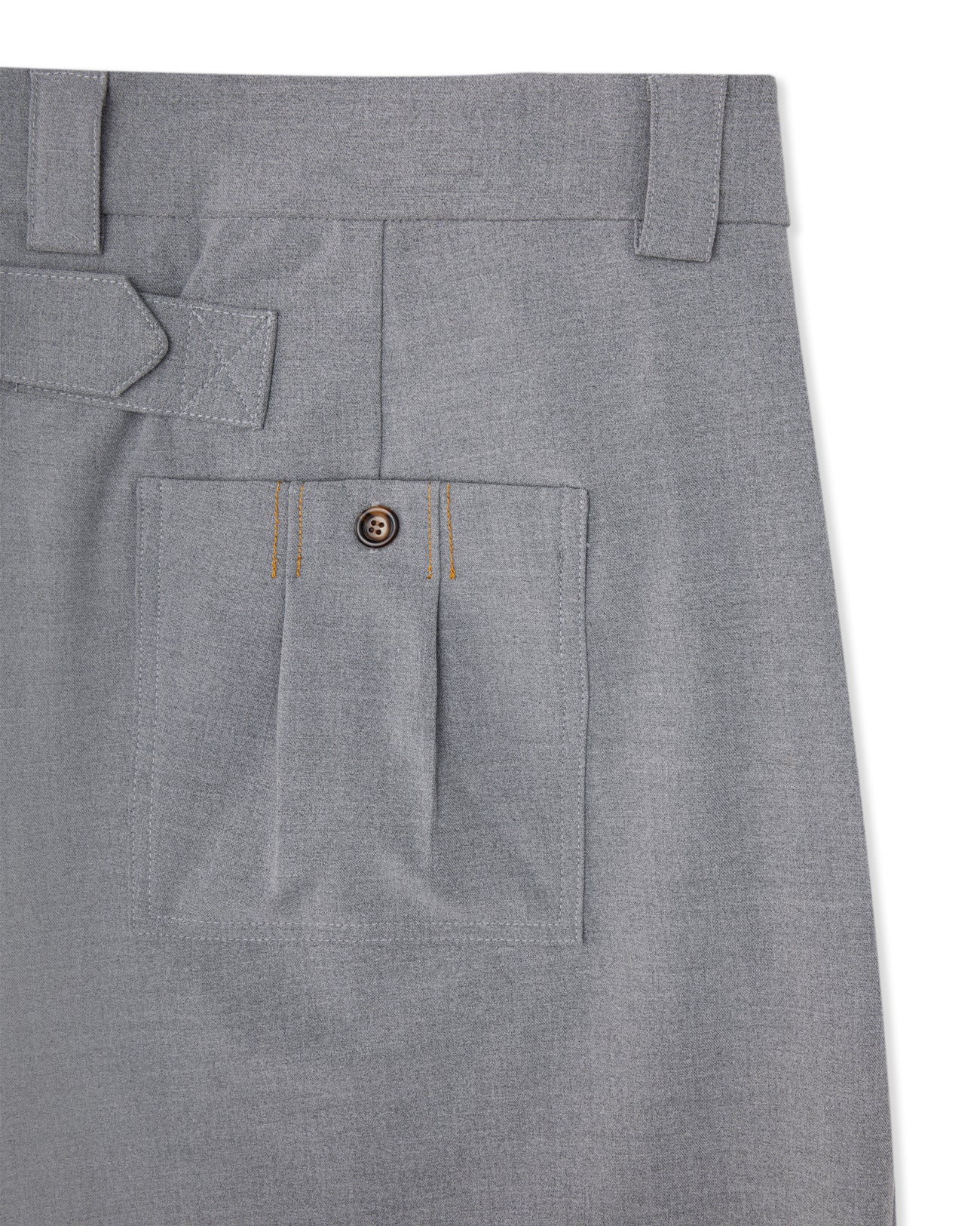 Gyokudō Grey Adjustable Pleated Wide Leg Suit Pants
