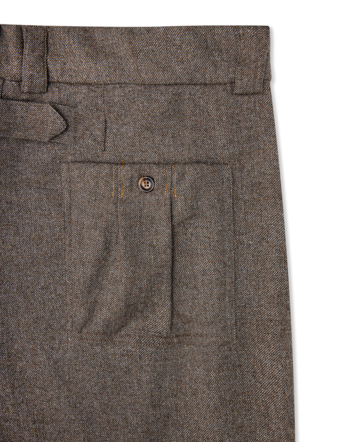 Gyokudō Light Brown Adjustable Pleated Wide Leg Wool Suit Pants