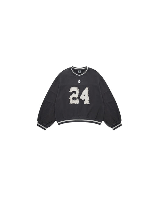 Futtobōru Heavyweight Washed Black Jersey Crewneck