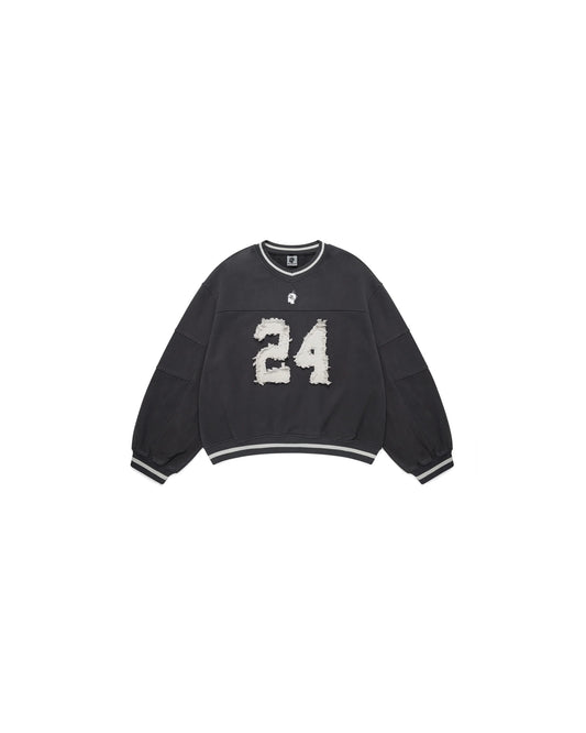 Futtobōru Heavyweight Washed Black Jersey Crewneck