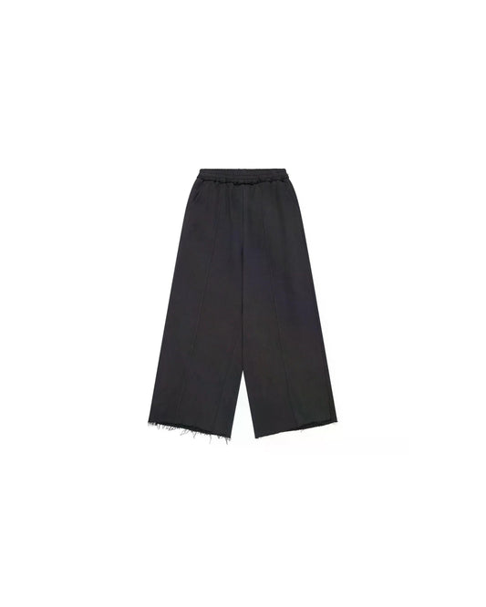 Nichijō Wide Leg Washed Black Cotton Sweatpants